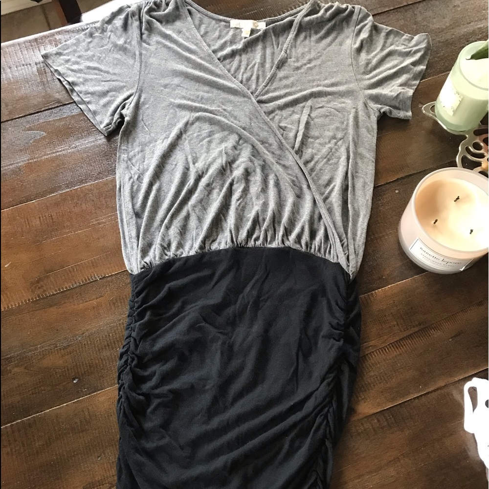 Soft joie cotton blend gray/black dress S